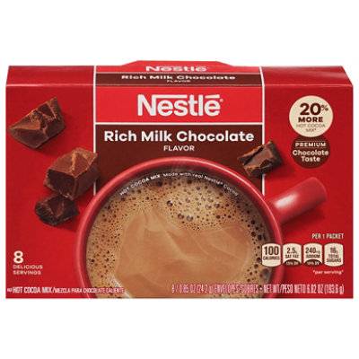NESTLE HOT COCOA MIX RICH MILK CHOCOLATE 8 X 0.85 OUNCES CARTON
