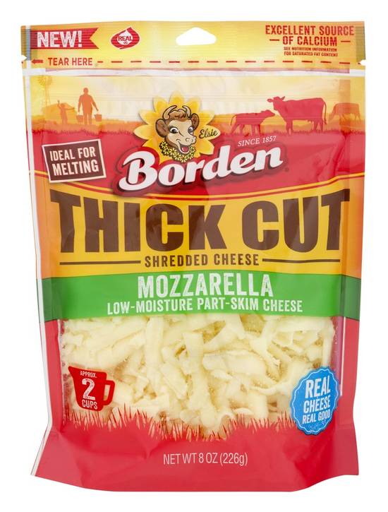 Borden Thick Cut Shredded Mozzarella Cheese (8 oz)