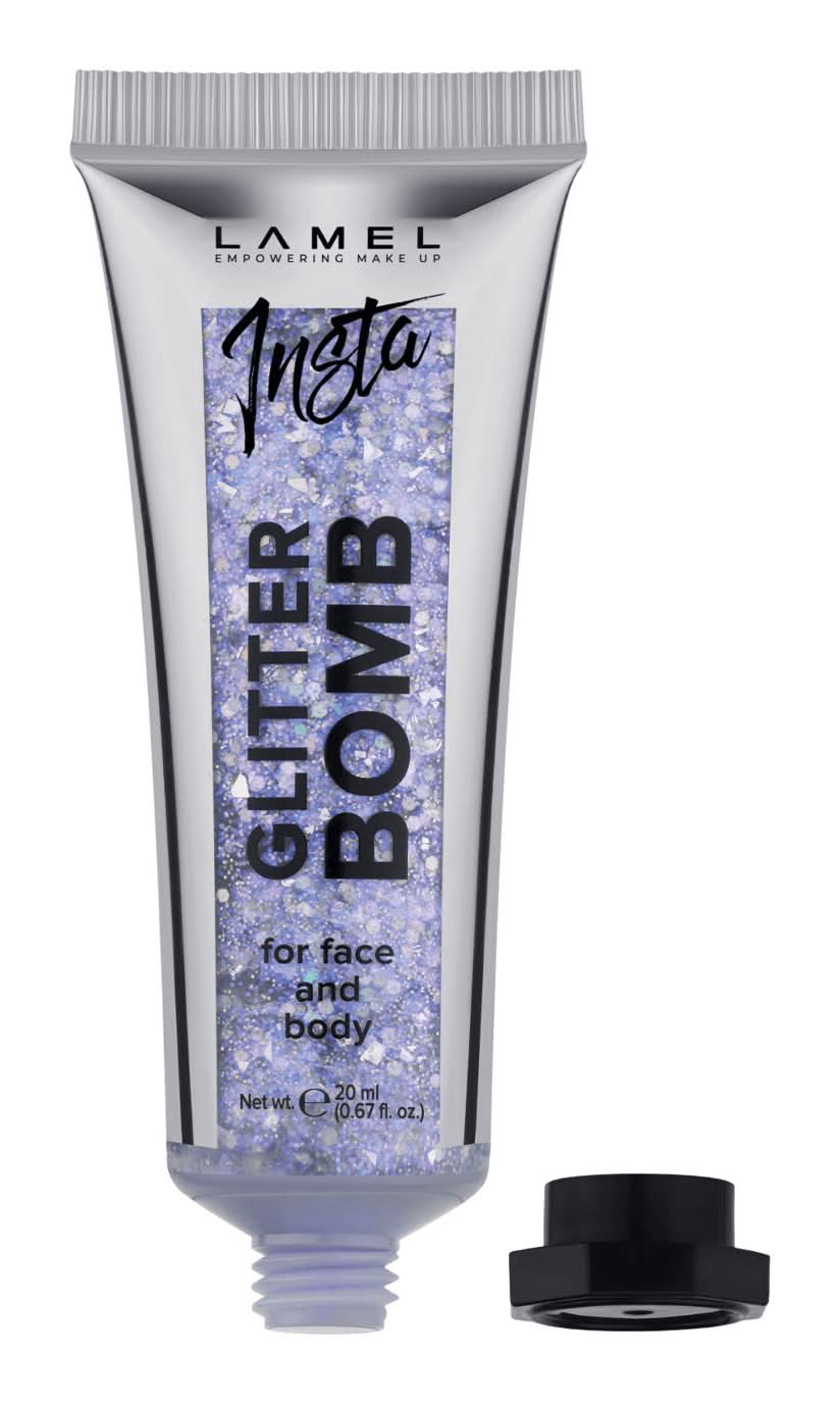Lamel Insta Glitter Bomb For Face & Body, Silver (0.67 fl oz)