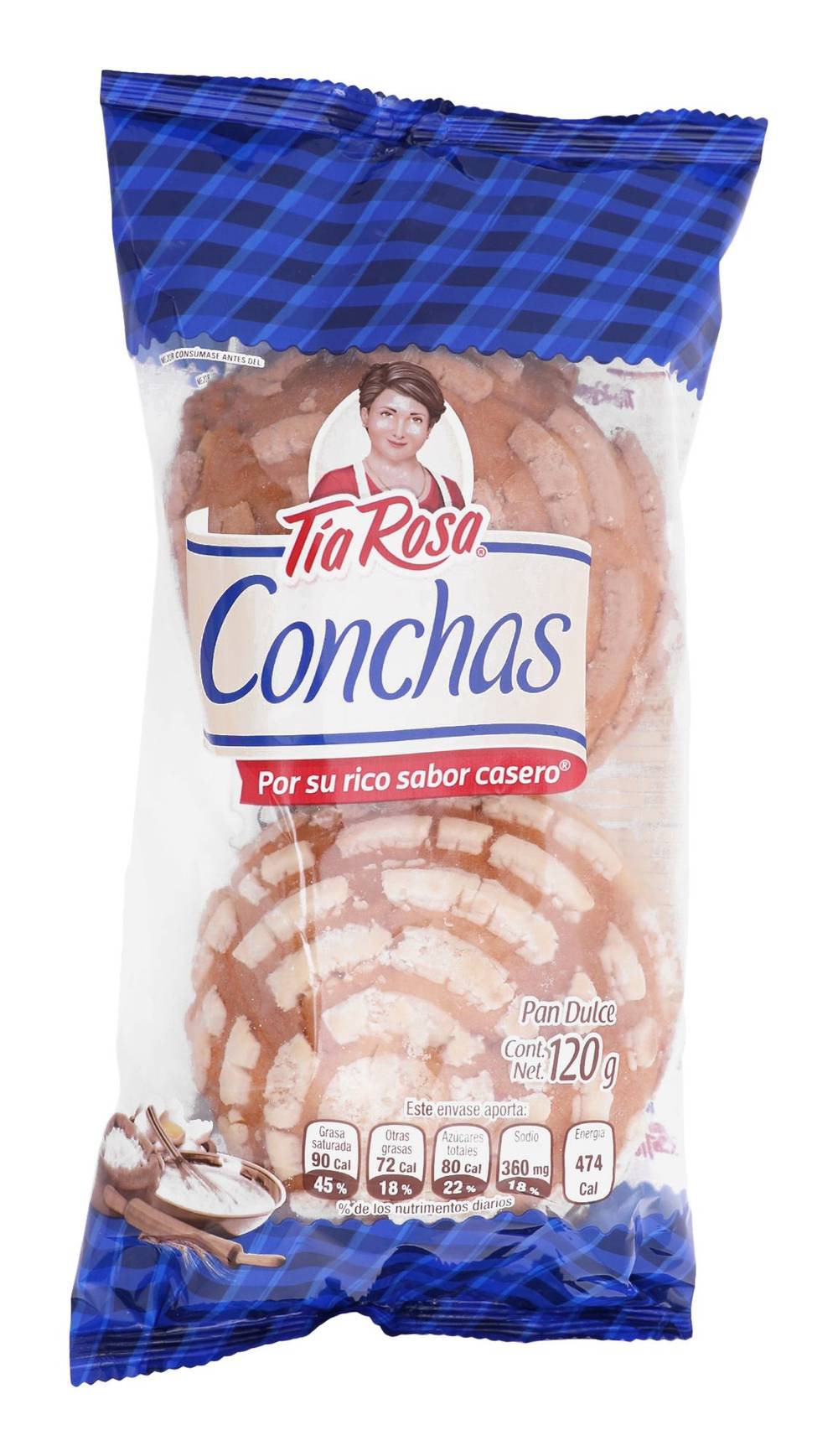 Tía Rosa · Pan dulce conchas, chocolate-vainilla (2 un)