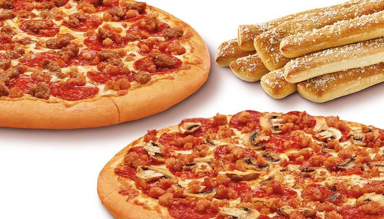 Two Medium Pizzas & Crazy Bread