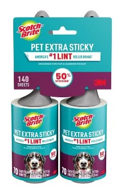 Scotch-Brite Pet Hair Pickup Lint Roller Value pack, 4 in x 36.9 ft (140 ct)