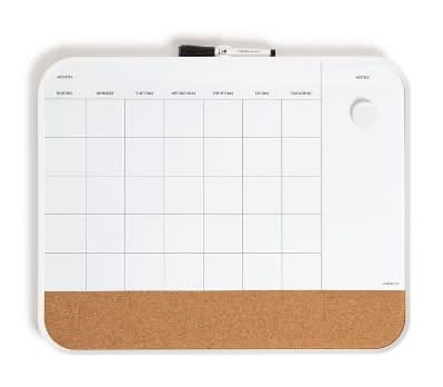 Les Produits U Mod Frame 3-in-1 Planner Board, 16 in X 20 in, White