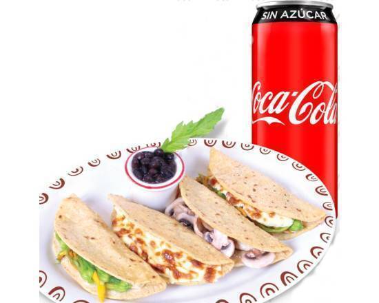 Quesadillas + Coca-Cola