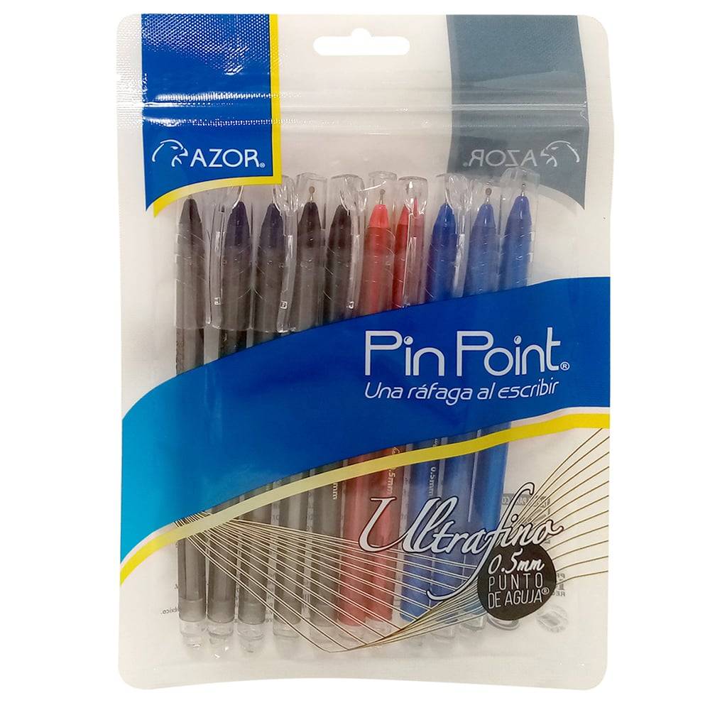 Azor bolígrafo pin point ultrafino (10 piezas)