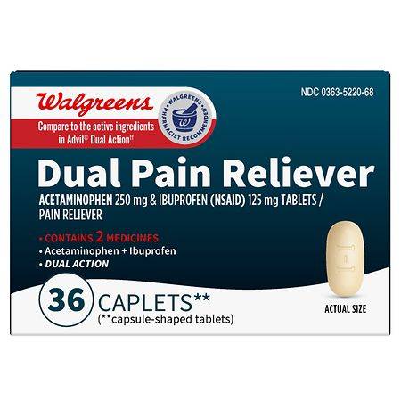 Walgreens Dual Action Acetaminophen 250 mg and Ibuprofen Tablets (36 ct)