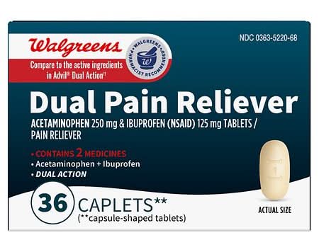 Walgreens Dual Action Acetaminophen 250 mg and Ibuprofen Tablets (36 ct)