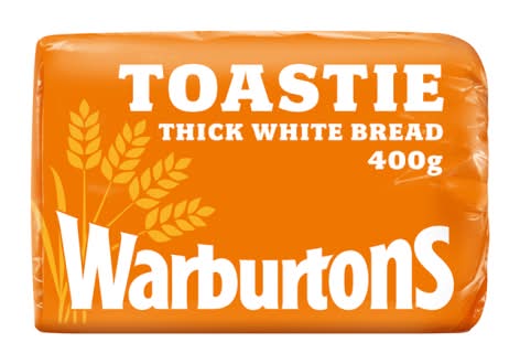 Warburtons Toastie Thick Sliced Soft White Bread (400g)