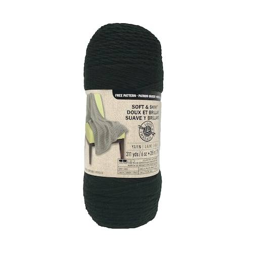 Loops & Threads Soft & Shiny Solid Yarn, Black (6 oz)