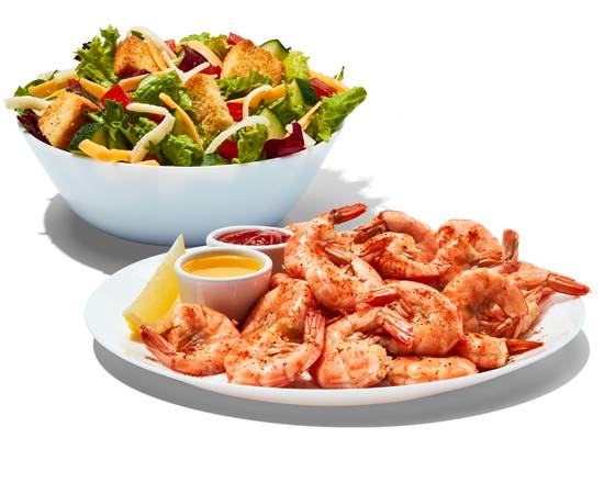 1/2 LB Steamed Shrimp & Side Salad