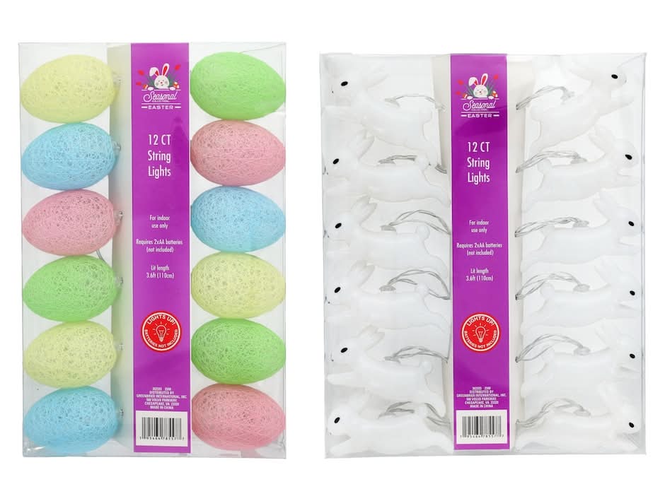 Seasonal Collection Easter String Lights, 12-pc Pack.