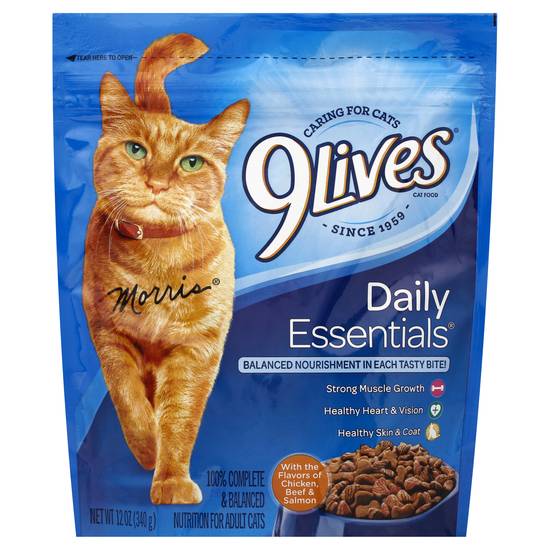 9Lives Daily Essentials Chicken Beef & Salmon Dry Cat Food (12 oz)