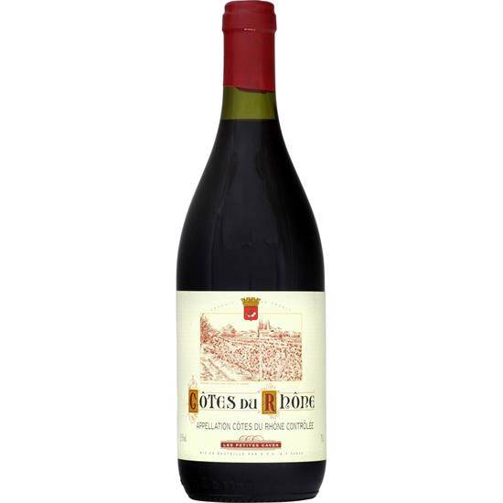 Vin rouge Côtes du Rhône LES PETITES CAVES - la bouteille de 75cL