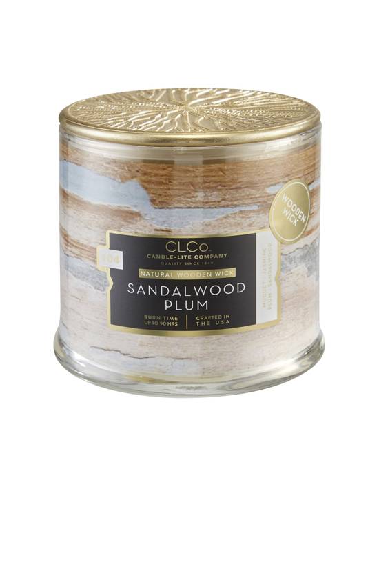Candle-lite Wooden Wick Candle Sandalwood Plum (14 oz)