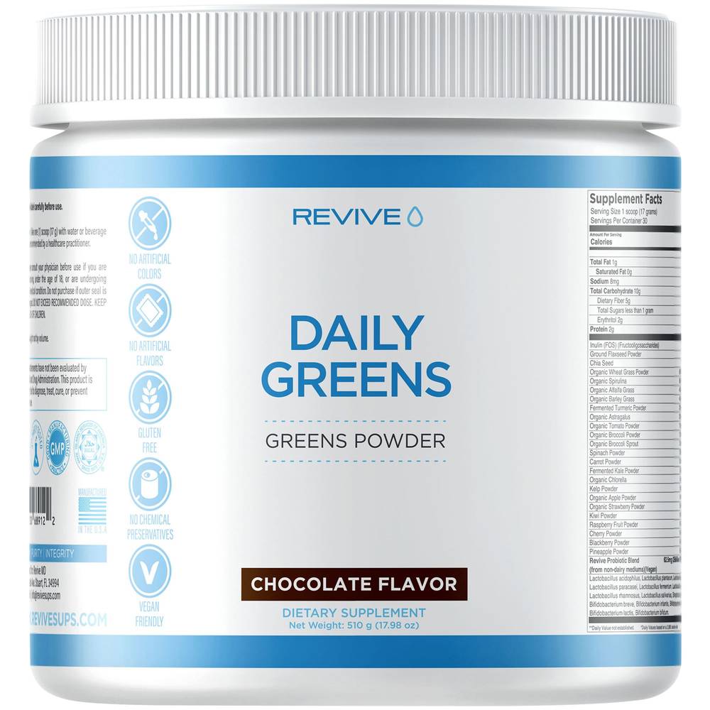 Revive MD Daily Greens Powder, Chocolate (17.98 oz)