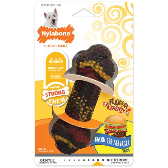 Nylabone Flavor Frenzy Strong Chew Dog Toy (small/bacon-cheeseburger)
