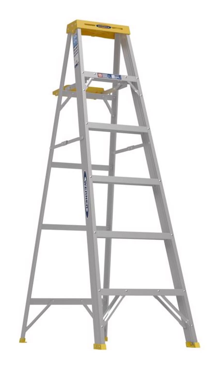 Werner 6 Ft. H Aluminum Step Ladder Type I 250 Lb. Capacity