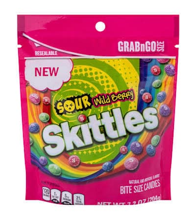 Skittles® Sour Wild Berry Grab N Go Bite Sized Candies 7.2oz Sour Wild Berry
