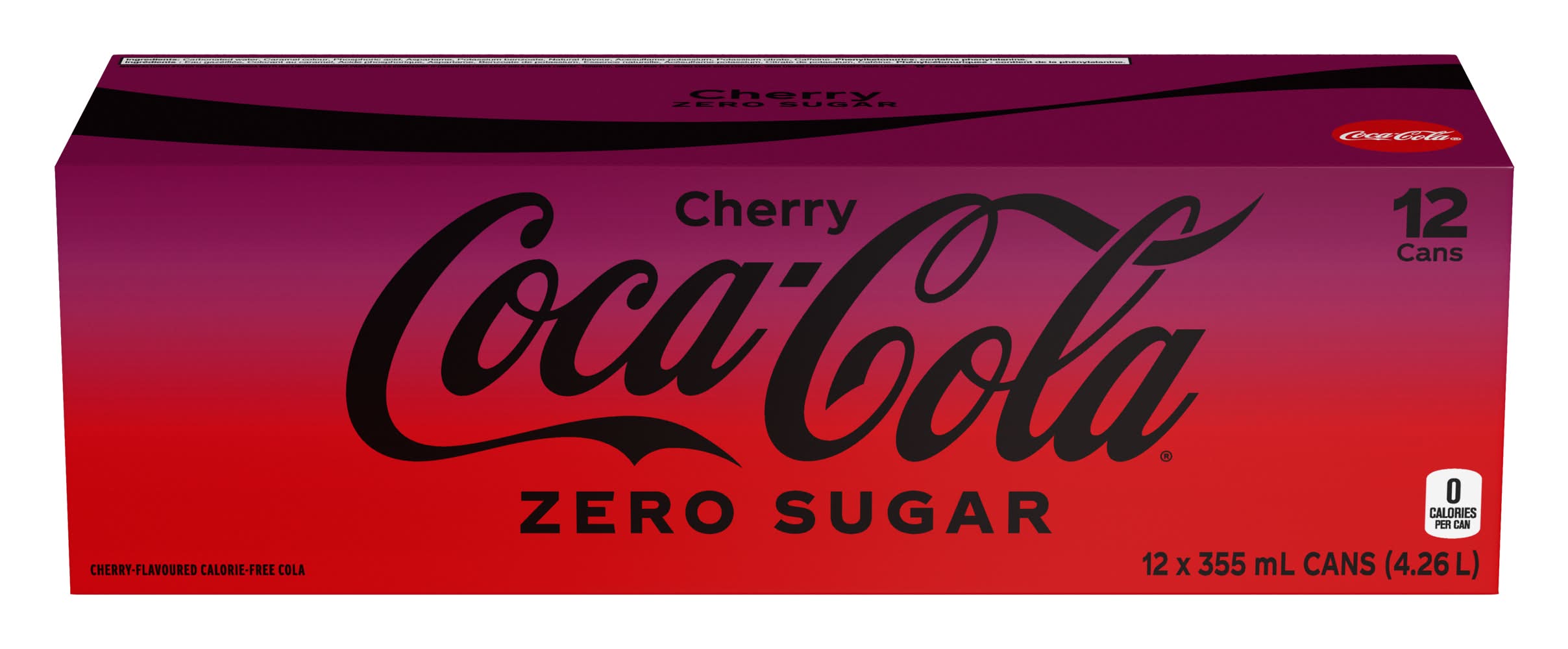 Coca-Cola Zero Sugar Calorie Free Cola, Cherry (12 x 355 ml)