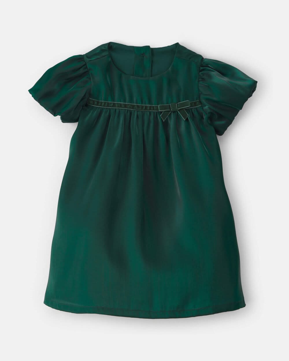 Baby Girl Poplin Short-Sleeve Dress - Green - 6M