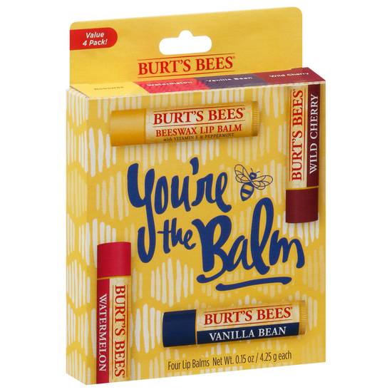 Burt's Bees Vanilla Bean You're the Balm Beeswax Lip Balm (4 ct)