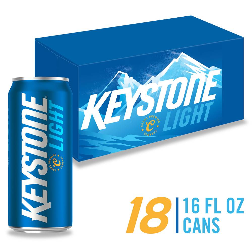 Keystone Light Domestic Beer (18 pack, 16 fl oz)