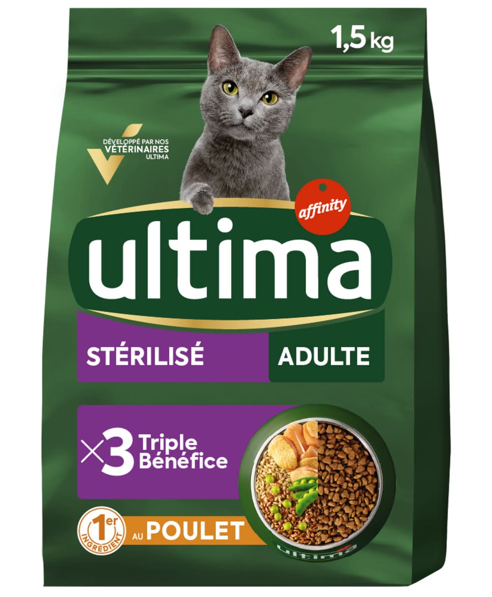 Ultima - Croquettes au poulet stérilisé pour chat adulte (1,5kg)