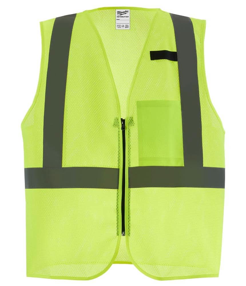 Milwaukee Small/Medium Yellow Class 2-High Visibility Mesh Safety Vest With 1-Pocket