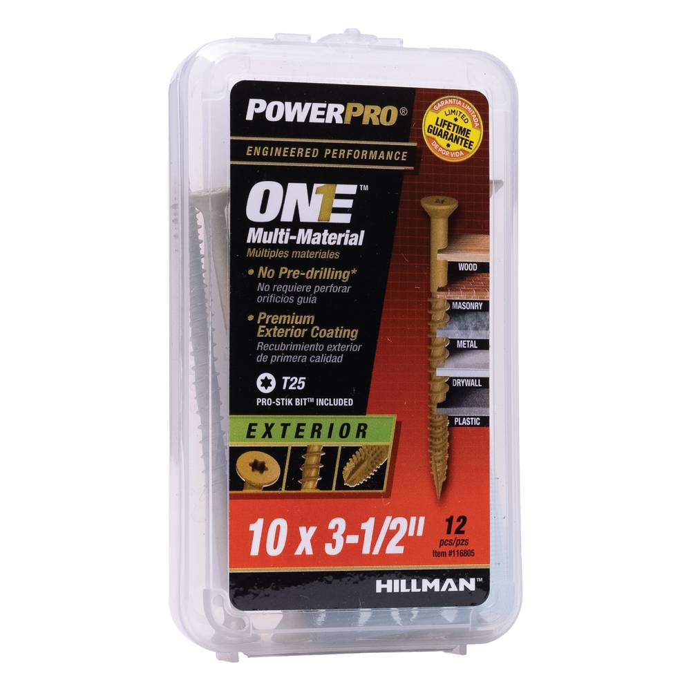 Power Pro #10 x 3-1/2-in Epoxy One Exterior Wood Screws (12-Per Box) | 116805