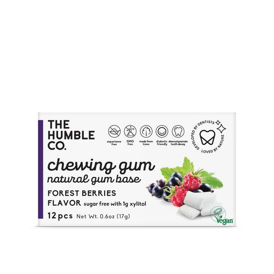 The Humble Co. Natural Chewing Gum - Forrest Berries, 12 ct