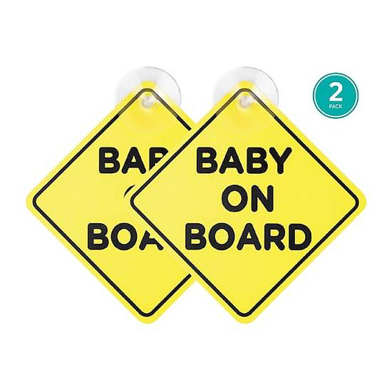 Belle ON THE GO Baby on Board Car Signs in Yellow (Set of 2)