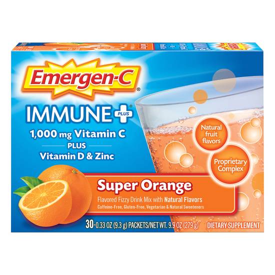 Emergen-C Immune Plus 1000 mg Vitamin C Super Orange Drink Mix ( 30 ct )