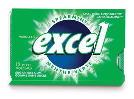 Excel Sugar-Free Chewing Gum, Spearmint (16.8 g, 12 ct)
