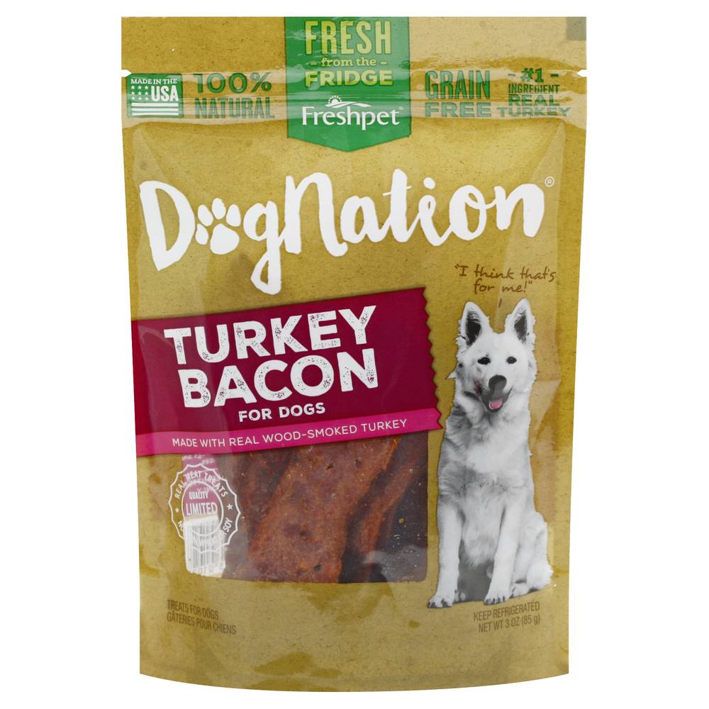 Freshpet Dognation Turkey Bacon Treats For Dogs (3 oz)