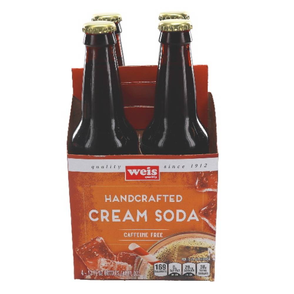 Weis Hand Crafted Cream Soda (4 pack, 12 fl oz)