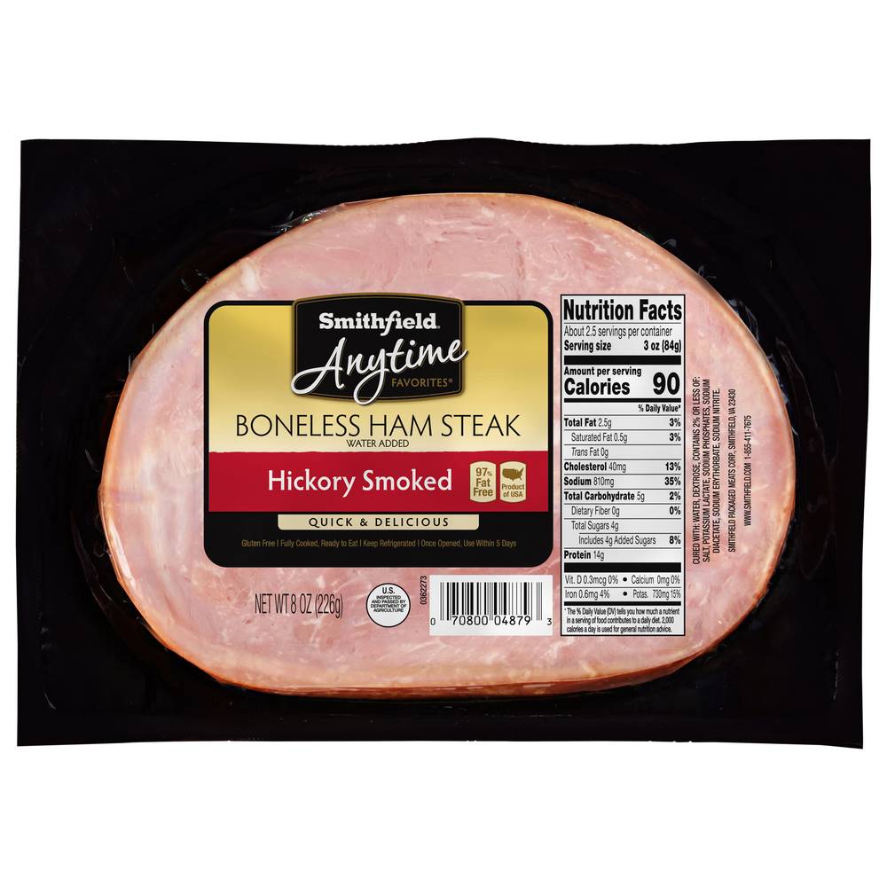 Smithfield Anytime Favorites Hickory Smoked Boneless Ham Steak