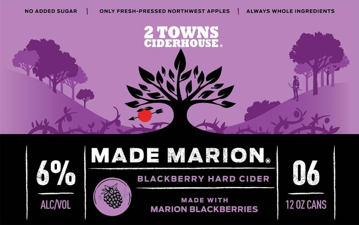 2 Towns Ciderhouse Made Marion Blackberry Hard Cider (6 ct, 12 oz)