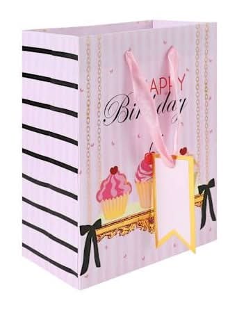 Medium Gift Bags Black/Pink Cupcakes