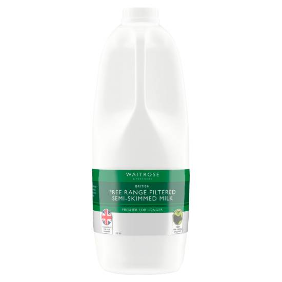 Waitrose & Partners British Free Range Filtered Semi-Skimmed Milk (2 L)