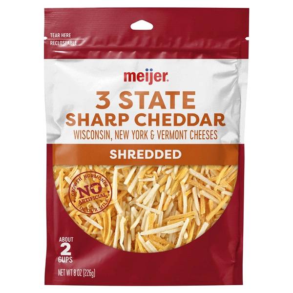 Meijer Finely Shredded 3-state Cheddar Cheese (8 oz)