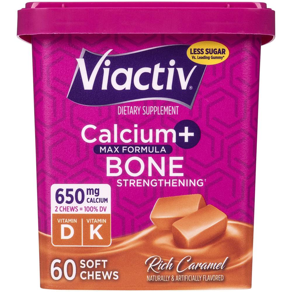 Viactiv Calcium+ Max Formula For Bone Strength Soft Chews(60 Ct) (rich caramel)