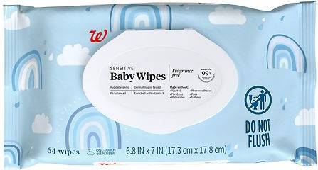 Walgreens Baby Wipes, Sensitive Fragrance Free (60 ct)