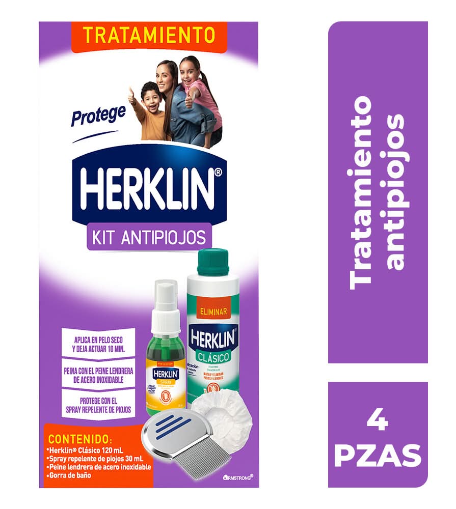 Herklin · Kit de tratamiento completo contra piojos y liendres (4 un)