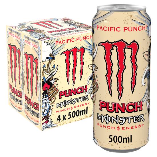 Monster Energy Pacific Punch Energy Drink (4 pack, 500 ml)