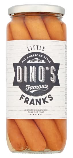 Dino's Famous Little Franks Beechwood Smoked Pork Hot Dogs (550g)