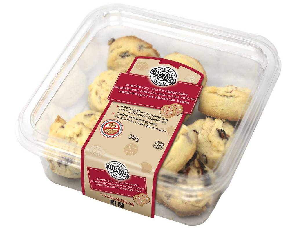 Two-Bite Cranberry White Chocolate Shortbread Cookies (240 g)