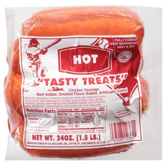 Tasty Treats Hot Chicken Sausage