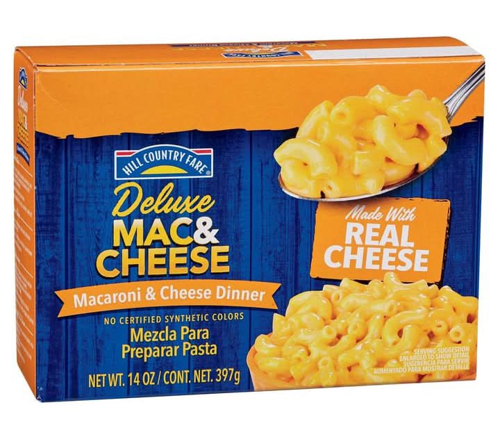 Hill Country Fare · Mezcla para preparar pasta mac & cheese (397 g)