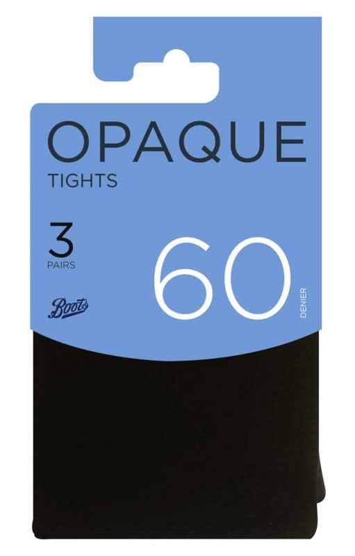 Opaque M, Black, 60 Denier Tights (3 pack)