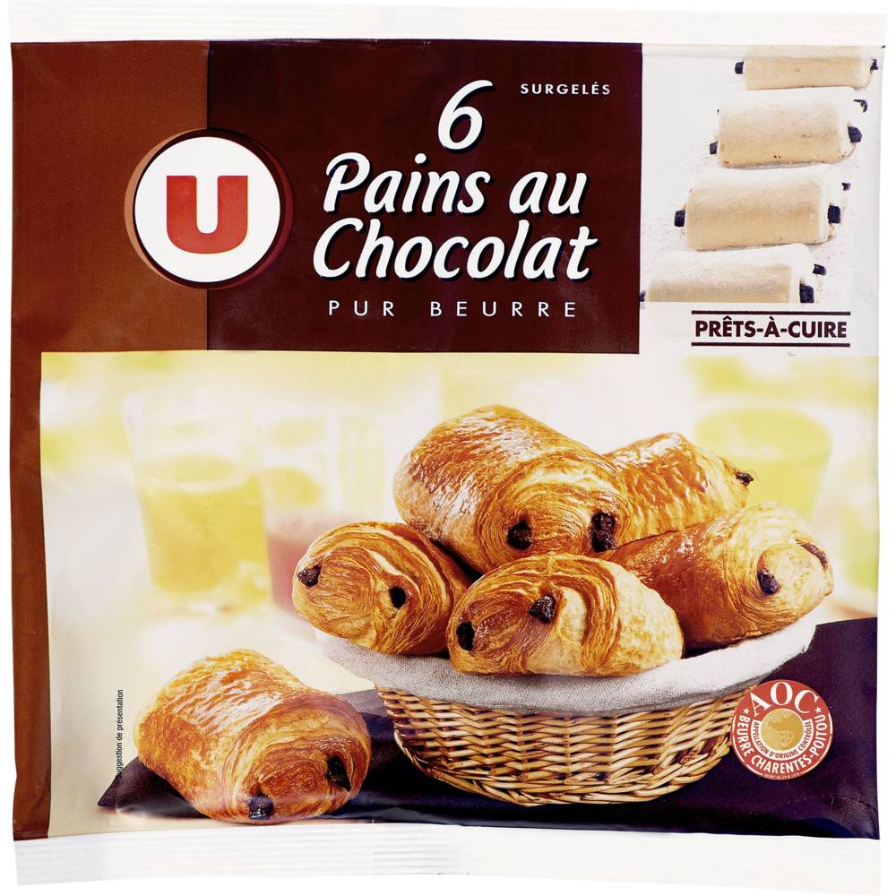 Les Produits U - Les prodits u pain au pur beurre (6 unités) (chocolat)